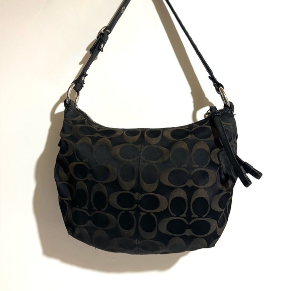 Coach black CC signature print canvas Women's Shoulder Bag - Picture 1 of 8
